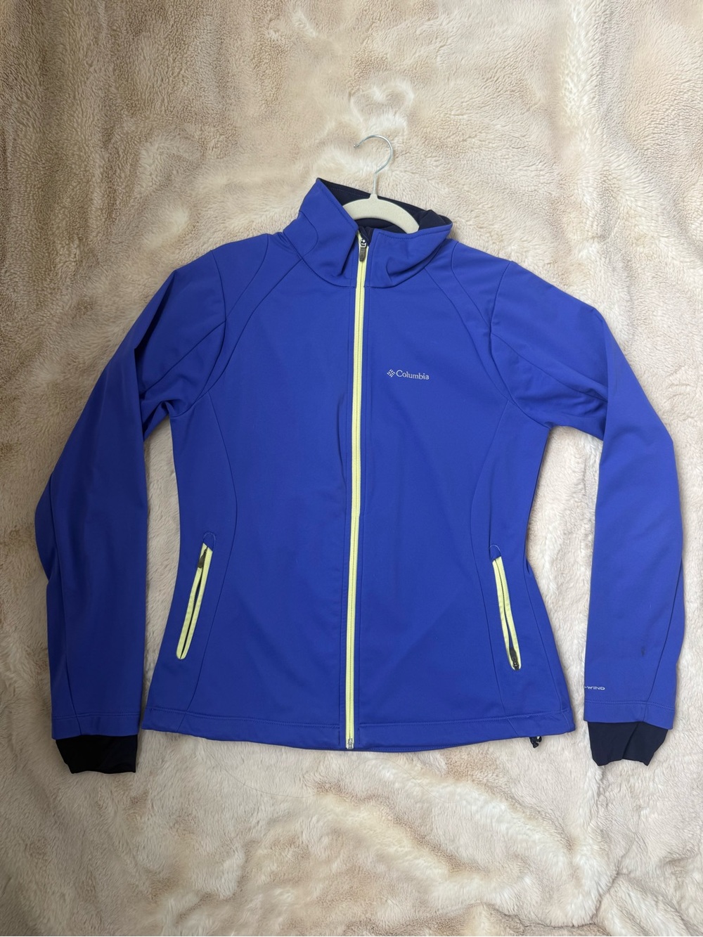 Columbia Omni-Wind Block Softshell Jacket - Women’s M, Royal Blue/Purple